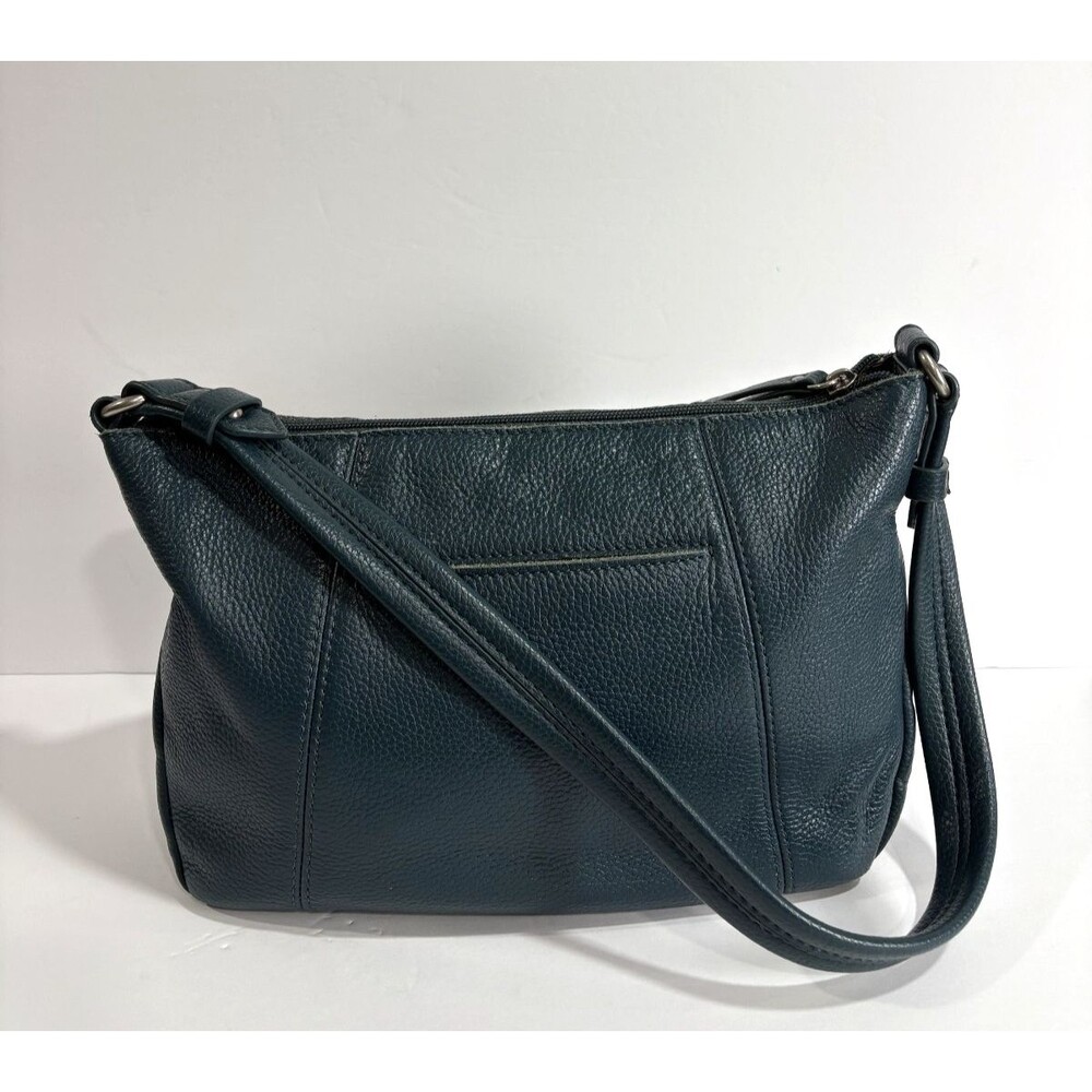 The Sak Women's Hobo Shoulder Bag Dark Teal Green Pebbled Leather Zip Closure - Picture 4 of 13